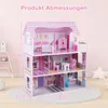COSTWAY Puppenhaus aus Holz, Puppenstube mit Möbeln und Produktbild-Vorschau 3