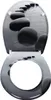 A toilet seat with a printed image of stepping stones on water. Produktbild-Vorschau