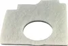 A close-up, isolated shot of a white air filter with a circular cutout. Produktbild-Vorschau