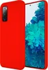 A red phone case is shown next to a smartphone. Produktbild-Vorschau