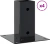 A black metal post base with a square upright section and a flat square base plate with mounting holes. The product is shown against a white background. Produktbild-Vorschau