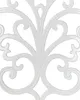 A close-up view of a white ornate metal chair back with a vintage, antique-inspired design. Náhled obrázku produktu