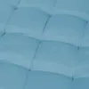 A close-up view of a light blue tufted cushion. Produktbild-Vorschau