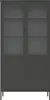 Highboard Schwarz 90x40x180 cm Glas und Stahl Produktbild-Vorschau 6