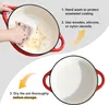 An instructional image showing how to care for a cast iron pot. Produktbild-Vorschau