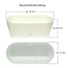 Ovaler Blumenkasten Beige mit Wasserauffangschale für Produktbild-Vorschau 2