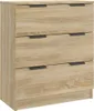 vidaXL Credenza 3 pezzi Sonoma in legno effetto rovere Anteprima dell’immagine prodotto 3