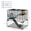 PawHut Hamsterkäfig, Nagetierkäfig, 3 Ebenen mit Rad, Produktbild-Vorschau 3