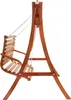 A side view of a wooden garden swing chair. Náhled obrázku produktu