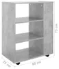 vidaXL Mobilná skrinka Betónová sivá 60x35x75 cm Drevo Náhľad obrázku produktu 8