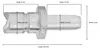 A close-up, side-view diagram of a small metal or plastic part with measurement annotations. Produktbild-Vorschau