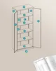 Diagram of an empty metal cabinet with labels. Náhled obrázku produktu