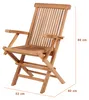 Teakholz Garten-/Klappsessel - bene living - mit Armlehnen Produktbild-Vorschau 3