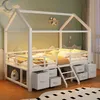 Hochbett 90 x 200 cm mit Hausdach, LED-Beleuchtung, Produktbild-Vorschau 2