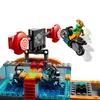 A LEGO stunt show truck with a motorcycle rider performing a stunt. Produktbild-Vorschau