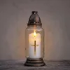 Weiße LED-Kerze mit Kreuz und Flammeneffekt, Produktbild-Vorschau 6