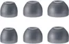 Six gray earbud tips of varying sizes arranged in two rows of three. Produktbild-Vorschau