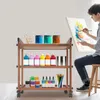 Dřevěný umělecký vozík, multifunkční skladovací vozík, Náhled obrázku produktu 8