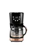 A black and copper coffee maker with a glass carafe on a white background. Náhled obrázku produktu