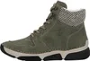 A side view of a green lace-up boot with a knitted collar. Produktbild-Vorschau