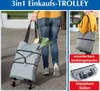 A collage of images showing a person using a shopping trolley, with close-ups of its features. Náhľad obrázku produktu