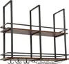 A product shot of a ceiling-mounted wine rack with two shelves and a glass holder. Náhled obrázku produktu