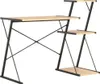 vidaXL Bureau met plank, zwart en eikenhout, 116x50x93 cm Productafbeelding-voorbeeld 7