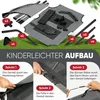 An image showing the assembly of a dog bed with a roof, with instructional steps and labeled parts. Produktbild-Vorschau
