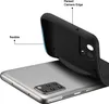 A phone case is shown being placed onto a smartphone, highlighting its features. Produktbild-Vorschau