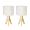 EDISHINE 2er Set Tischlampe Holz, LED Nachttischlampe  Produktbild-Vorschau 8