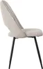 A side view of a single beige chair with black legs against a white background. Produktbild-Vorschau