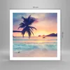 Poster - Poster ohne Rahmen - Meer Strand Palme - 60x60 cm Produktbild-Vorschau 4