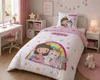 Bettwäschegarnitur 140x200 cm x 70x90 cm Einhorn Regenbogen Produktbild-Vorschau 2