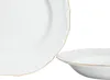 A close-up view of two white porcelain plates with gold trim, set against a white background. Náhľad obrázku produktu