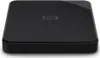 A black external hard drive is shown from a slightly elevated angle against a white background. Produktbild-Vorschau