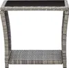 3-tlg. Garten-Lounge-Set mit Kissen Poly Rattan Grau Produktbild-Vorschau 10