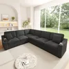 Merax L-förmiges Ecksofa, 6-Sitzer Modulsofa Sofa mit USB Produktbild-Vorschau 2