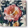 Wanduhr - Quadrat - Glasuhr - Blumen Pfingstrose Holzig - Produktbild-Vorschau 1