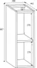 A diagram of a white bathroom shelf unit with dimensions indicated. Podgląd zdjęcia produktu