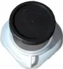 Top-down view of a white plastic container with a black lid. Produktbild-Vorschau