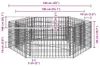 vidaXL Sechseckiges Gabionen-Hochbeet 160×140×50 cm Produktbild-Vorschau 6