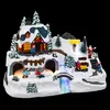 A festive Christmas village scene with a house, Santa, children playing in the snow, and a tractor. Náhľad obrázku produktu