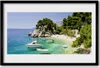 Bild 60x40 MDF-Rahmen Wandkunst Sea Rock Beach Boote Produktbild-Vorschau 1