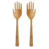 Salatbesteck Hände Bambus 2-tlg. Länge ca. 30 cm Holz Produktbild-Vorschau 2