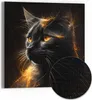 DEQORI Hybrid Leinwand Bild 50x50 cm 'Goldener Katzenglanz' Produktbild-Vorschau 1