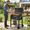 Outsunny Holzkohlegrill Grillwagen Grill BBQ Holzkohle Produktbild-Vorschau 2