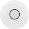 A top-down view of a white, circular LED light fixture with a black ring around a central gray circle. Produktbild-Vorschau