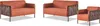Moderner Sofas 2-Sitzer Sessel Orange Sofa-Set Ledersofas Produktbild-Vorschau 3