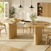 Flieks Ausziehbarer Esstisch 120-160cm, ovaler Holztisch Produktbild-Vorschau 5