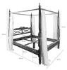 MASSIVMOEBEL24.DE Himmelbett Akazie 160x200x224 honig Produktbild-Vorschau 7